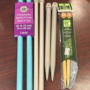 4 prs Knitting Needles Takumi, Loops & Threads 13, 19, 17 some New